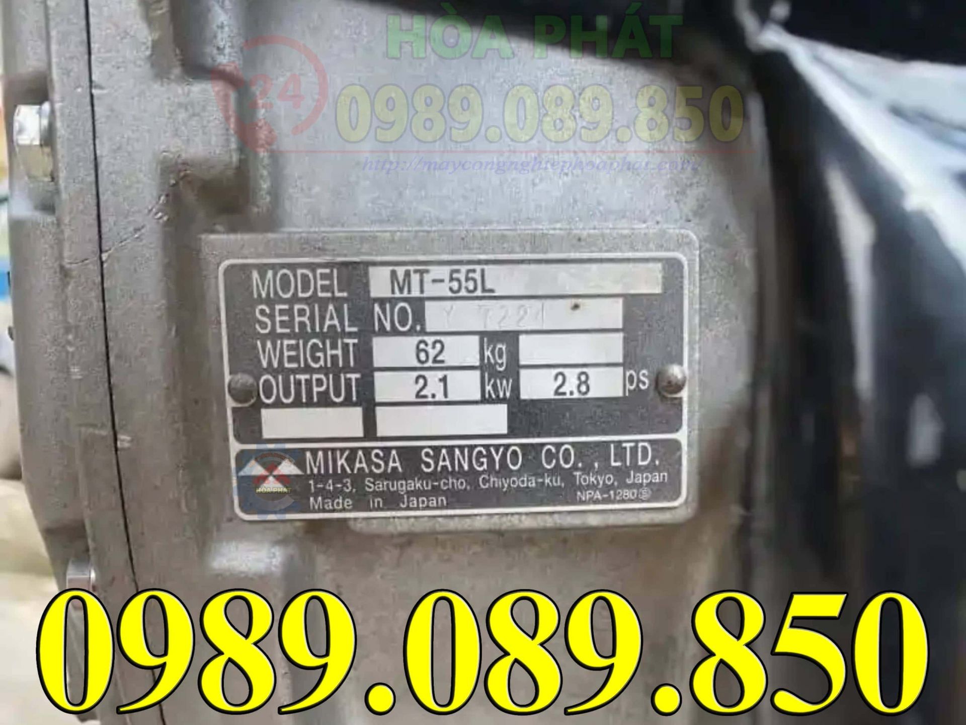 Thông số kĩ thuật máy đầm cóc Mikasa MT55L.