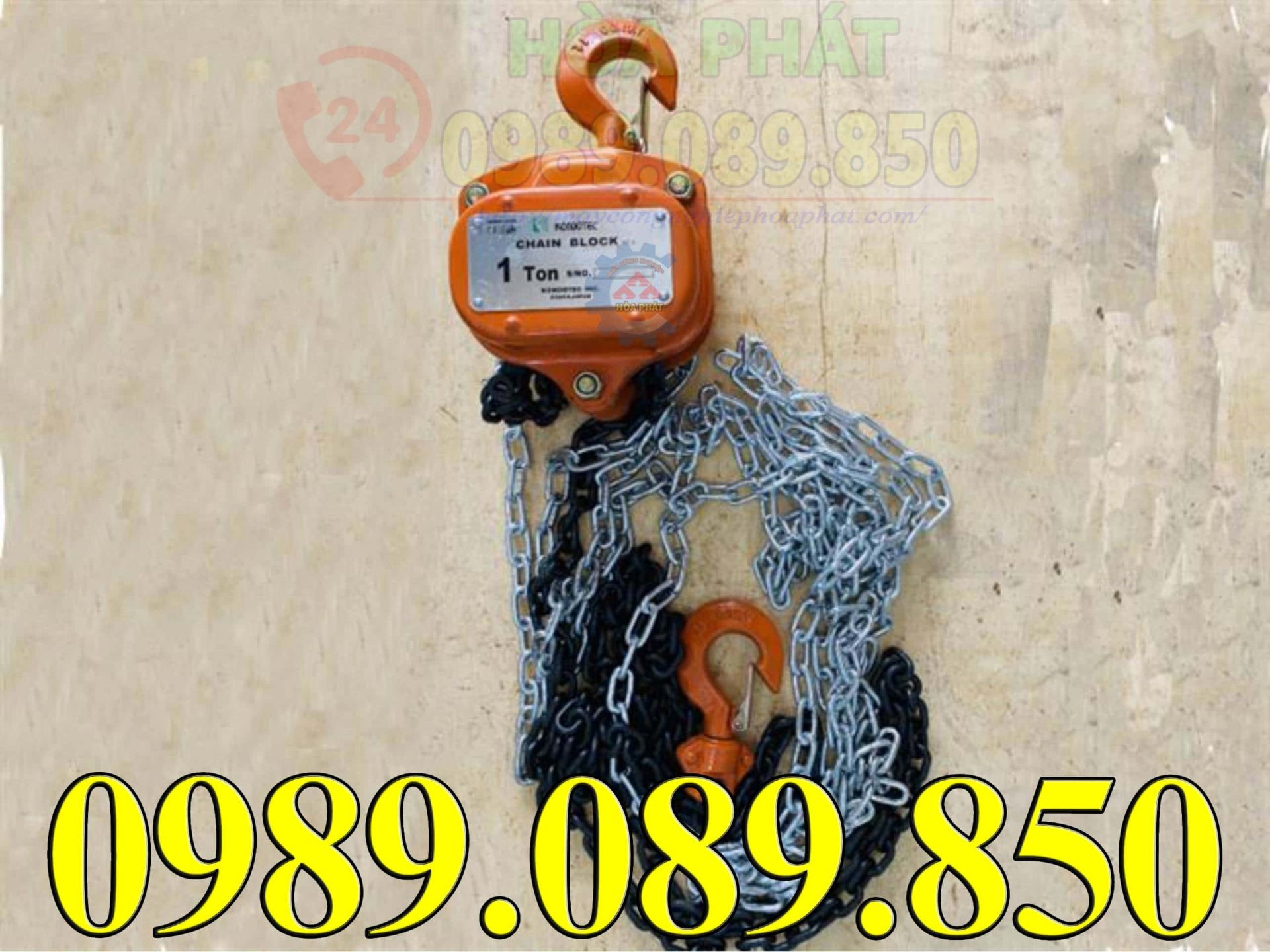 Pa lăng x&iacute;ch k&eacute;o tay Kondotec 1 tấn 2,5m h&agrave;ng Nhật Bản chất lượng cao.