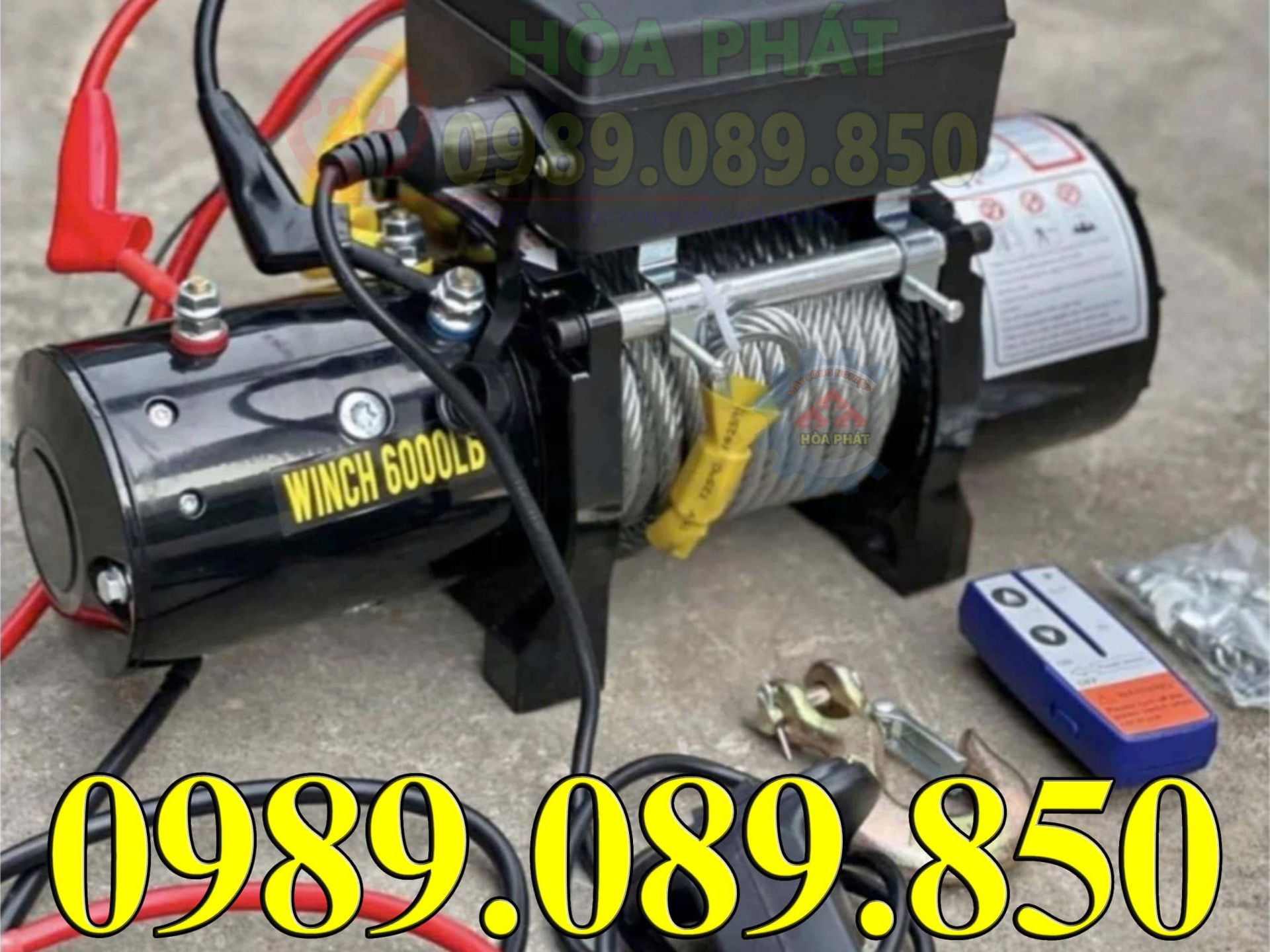 Đấu điện tời ắc quy 6000lbs điều khiển từ xa.