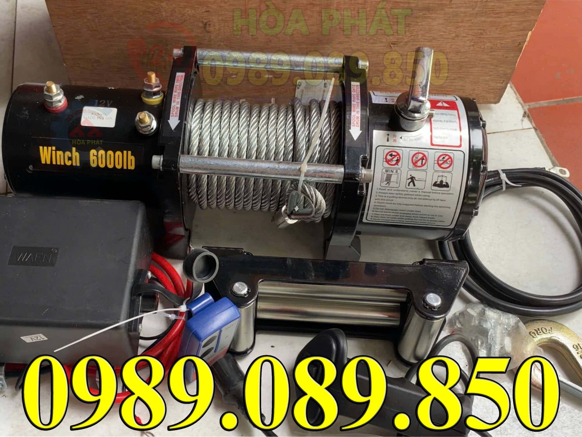 Tời điện ắc quy 12V ATV WINCH model 6000LBS.