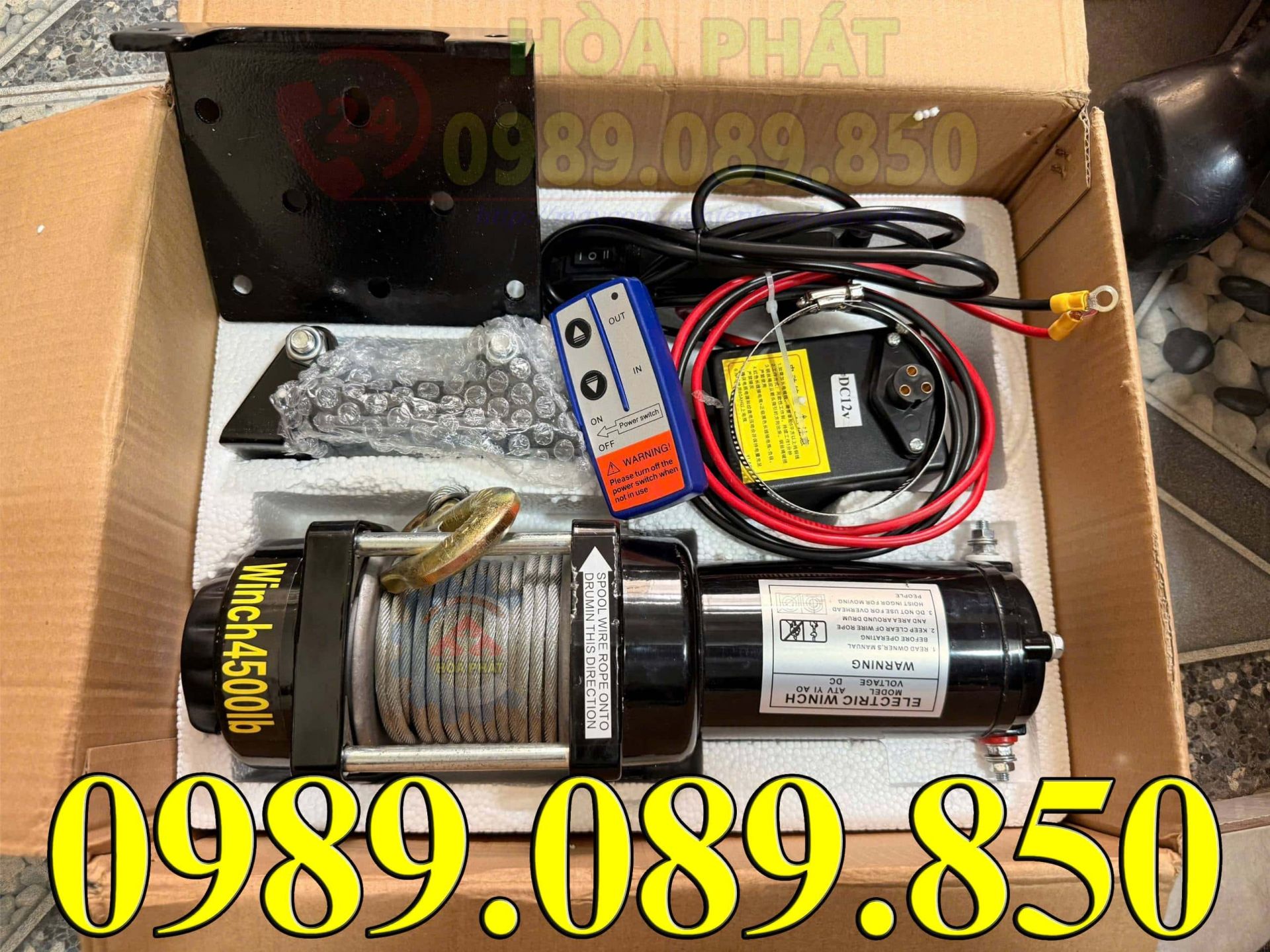 Tời điện ắc quy 4500lbs 12v/24v nhập khẩu.