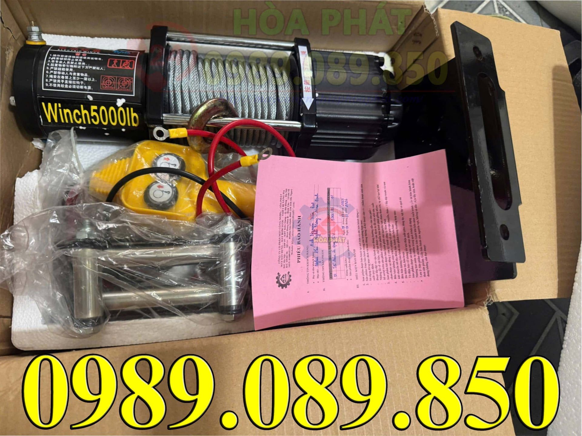 Tời điện 12V/24V 5000LBS điều tay d&acirc;y gi&aacute; rẻ.