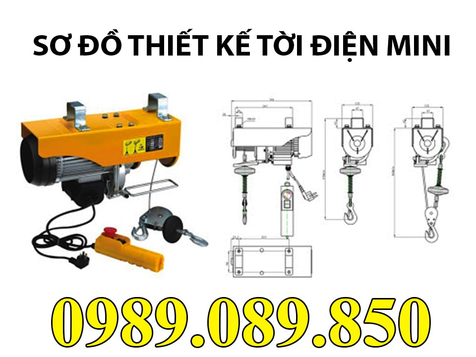 Sơ đồ thiết kế m&aacute;y tời điện mini